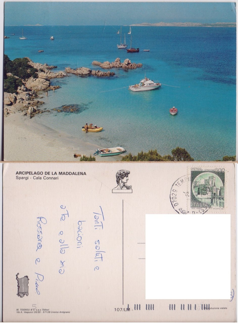 Arcipelago della Maddalena. Spargi. Cala Connari. Viaggiata 1993 | Immagine principale