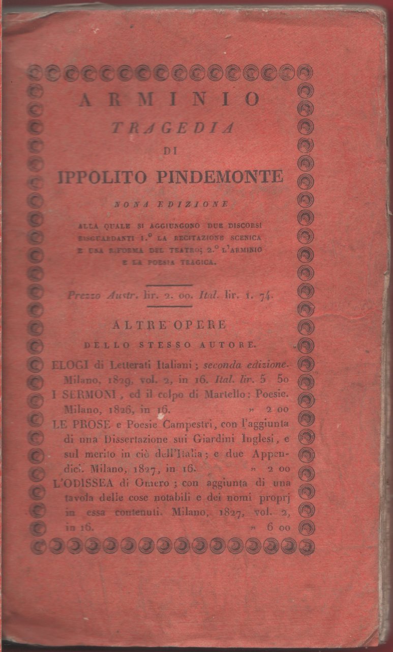 Arminio tragedia di Ippolito Pindemonte | Immagine principale