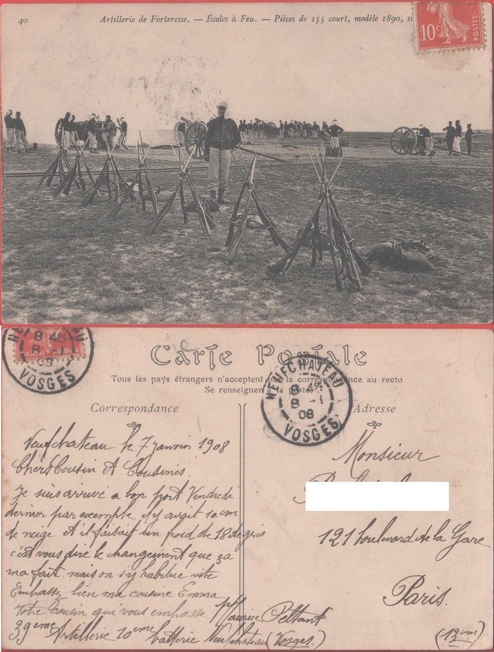 Artillerie de Forteresse. Ecoles a Feu. Pieces de 155 curt.... … | Immagine principale