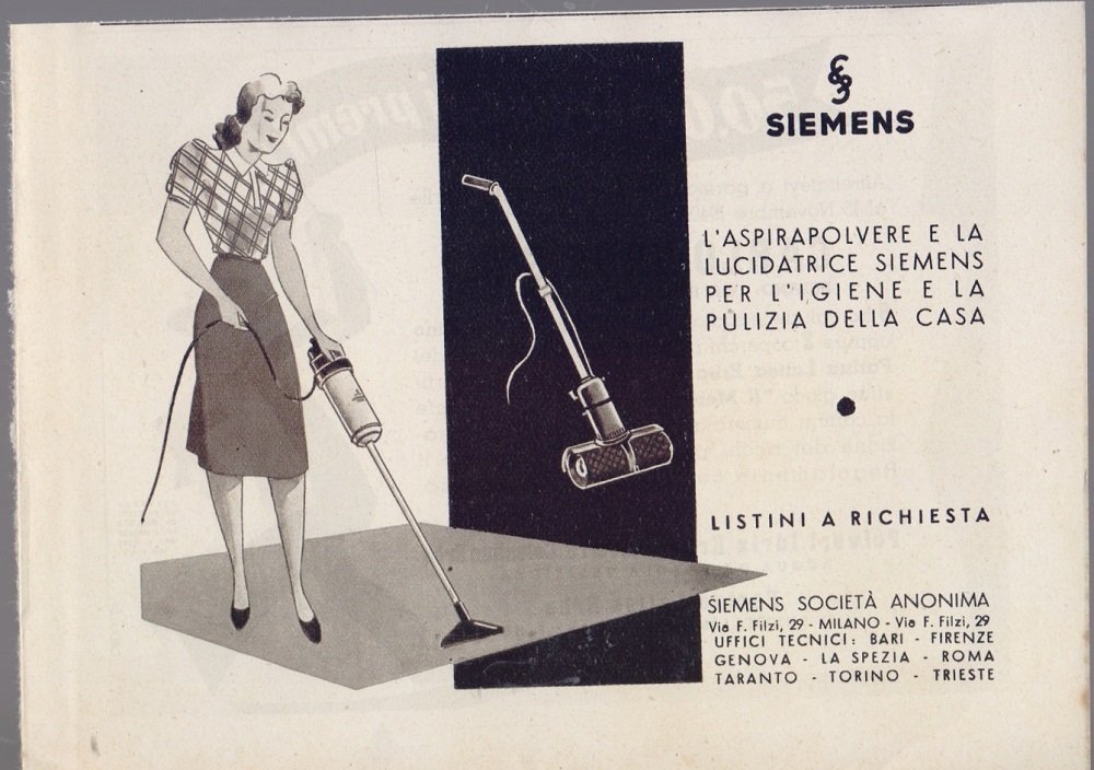 Aspirapolvere Siemens. Advertising 1940 | Immagine principale