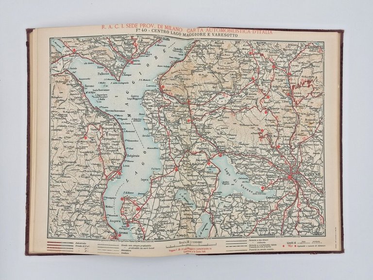 Atlante Delle Strade D'Italia 1934 Libro Reale Automobile Club Milano …