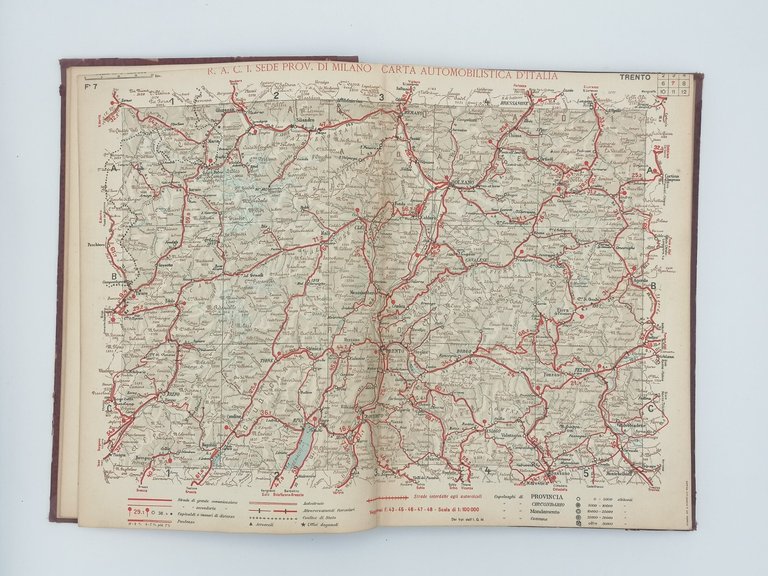 Atlante Delle Strade D'Italia 1934 Libro Reale Automobile Club Milano …