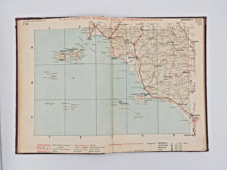 Atlante Delle Strade D'Italia 1934 Libro Reale Automobile Club Milano …
