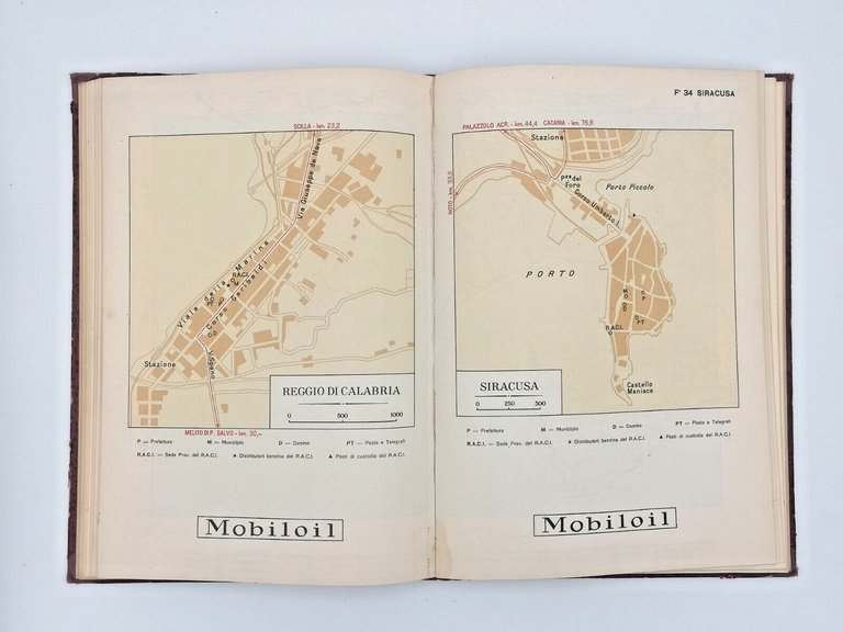 Atlante Delle Strade D'Italia 1934 Libro Reale Automobile Club Milano …