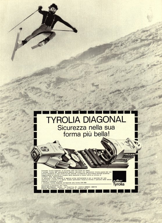 Attacchi Lange Burt / Attacchi Tyrolia DIagonal. Advertising 1976 | Immagine Gallery 2