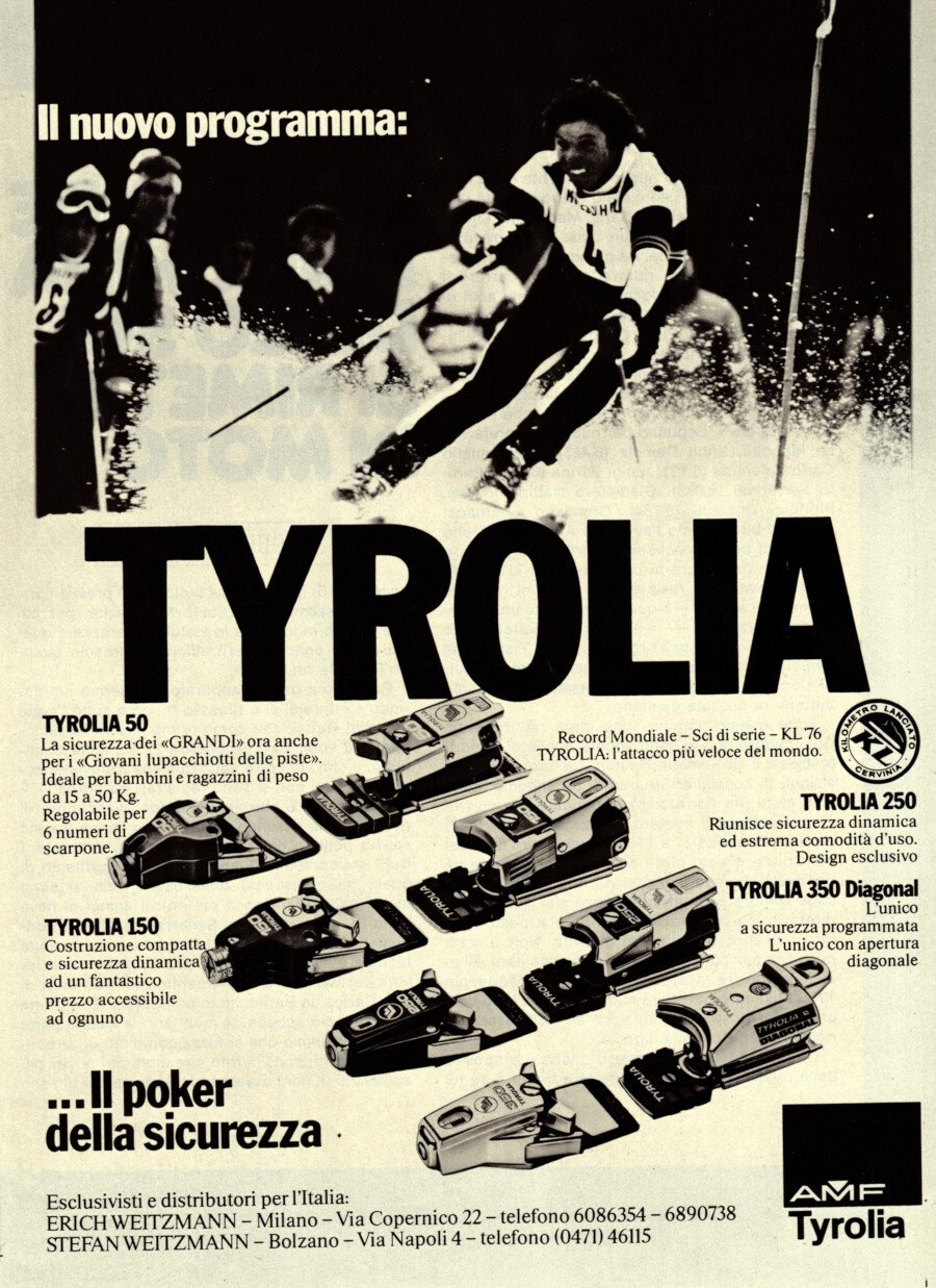 Attacchi Tyrolia ... il poker della sicurezza. Advertising 1976 | Immagine principale