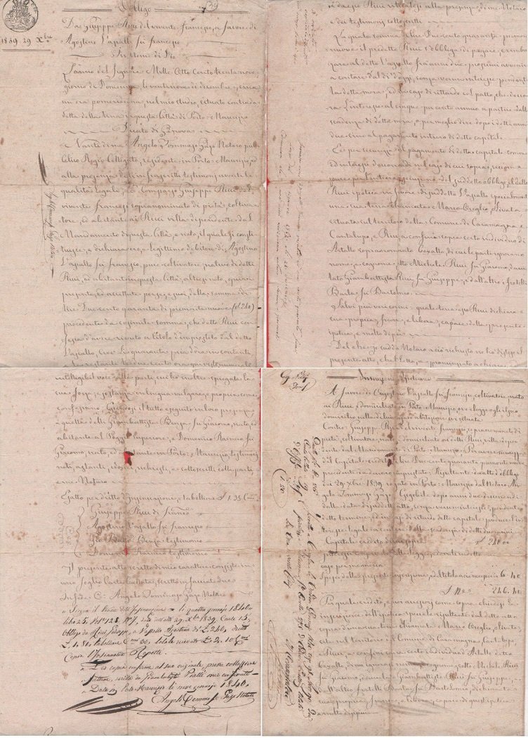 Atto notarile. Carta da bollo Regno di Sardegna 60 cent. … | Immagine principale