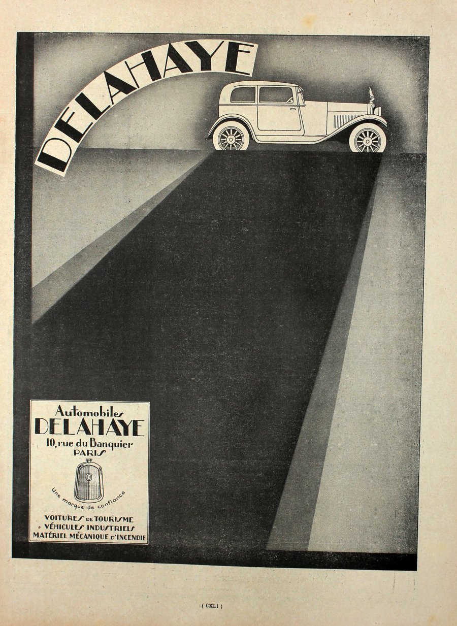 Automobiles Delahaye. Advertising 1927 | Immagine principale