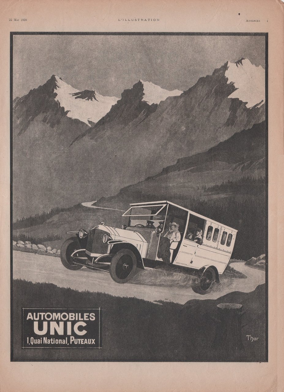 Automobiles Unic, Puteaux (Ill. Thor). Advertising 1920 | Immagine principale