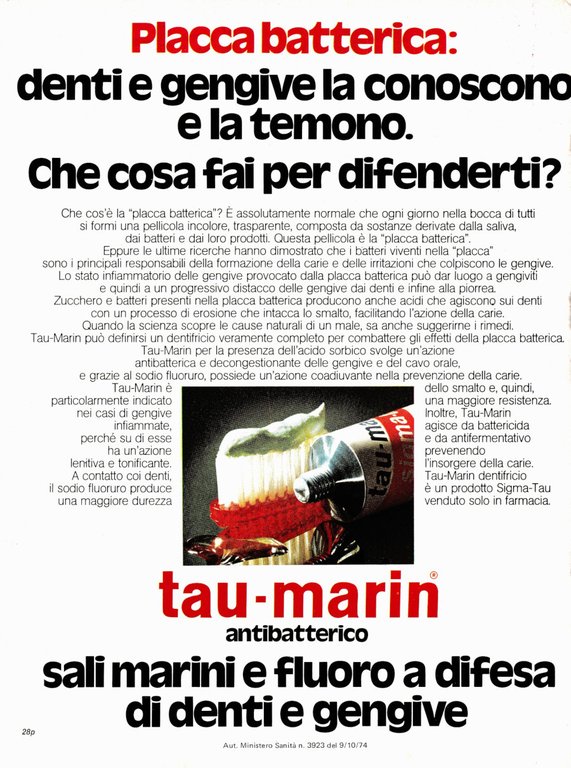 Autorespiratore Raid Technisub/Dentifricio Tau-Marin. Advertising 1974 | Immagine Gallery 2