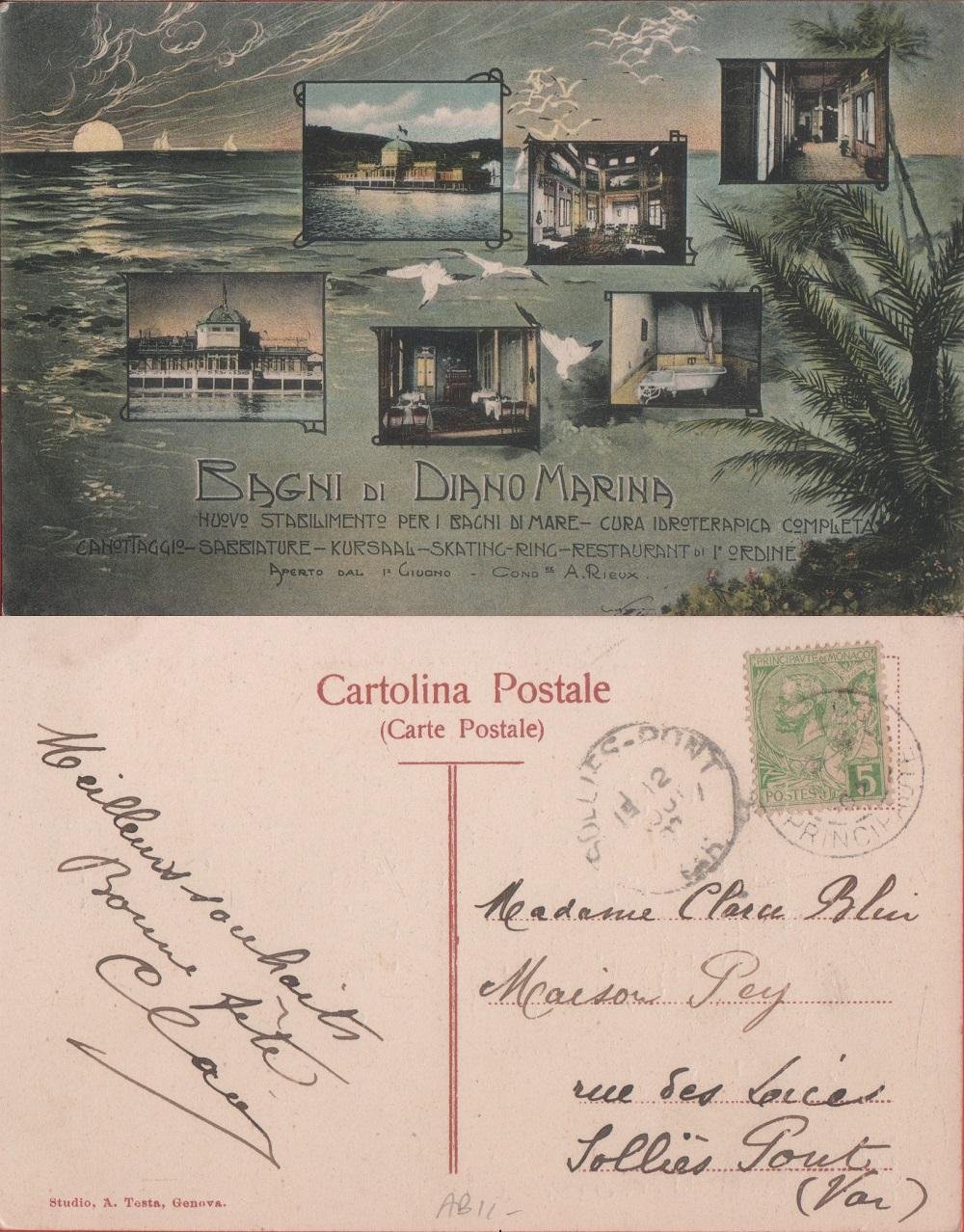 Bagni di Diano Marina. Viaggiata 1901 | Immagine principale
