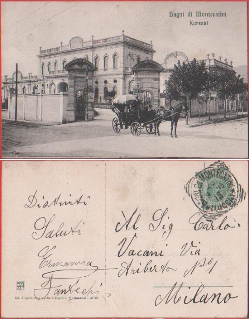 Bagni di Montecatini (PT). Kursaal. Viaggiata 1919. Carrozza | Immagine principale