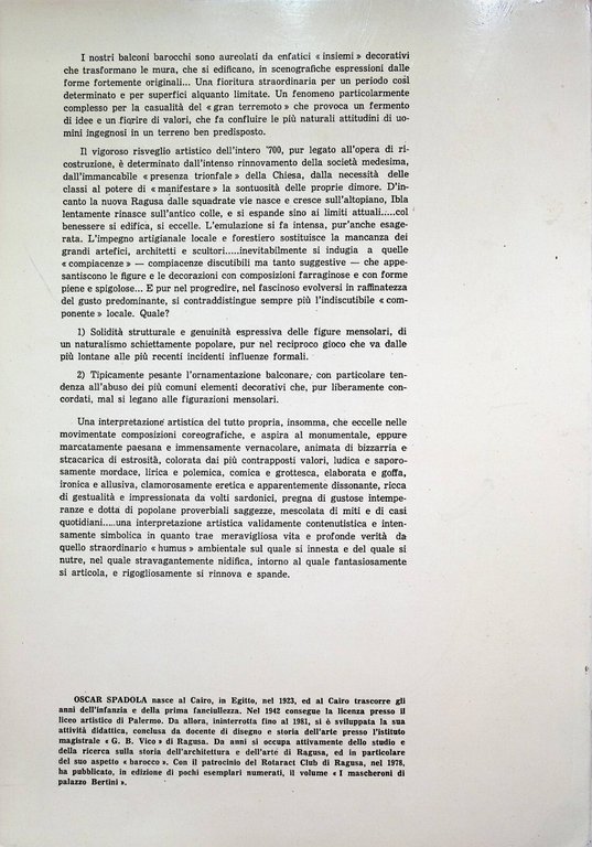 Balconi di Ibla del Settecento Libro Spadola Palazzi Mascheroni Ragusa …