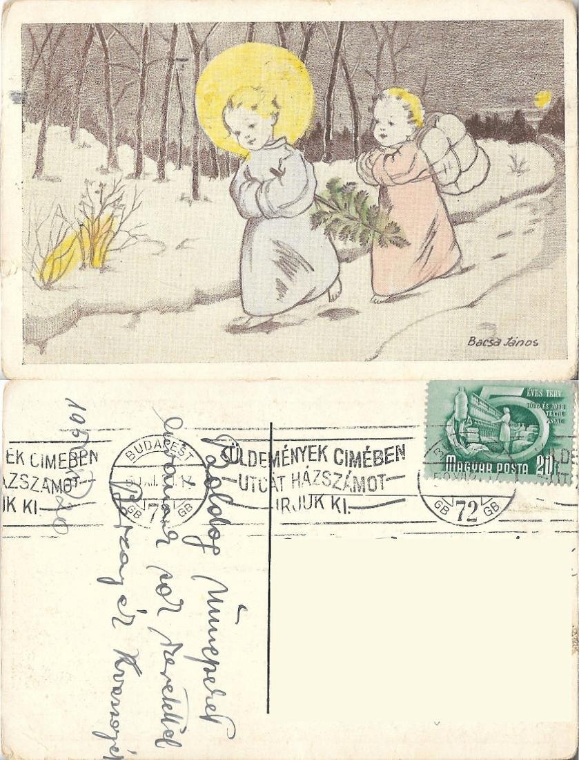Bambini sulla neve (Ungheria). Viaggiata 1921 | Immagine principale