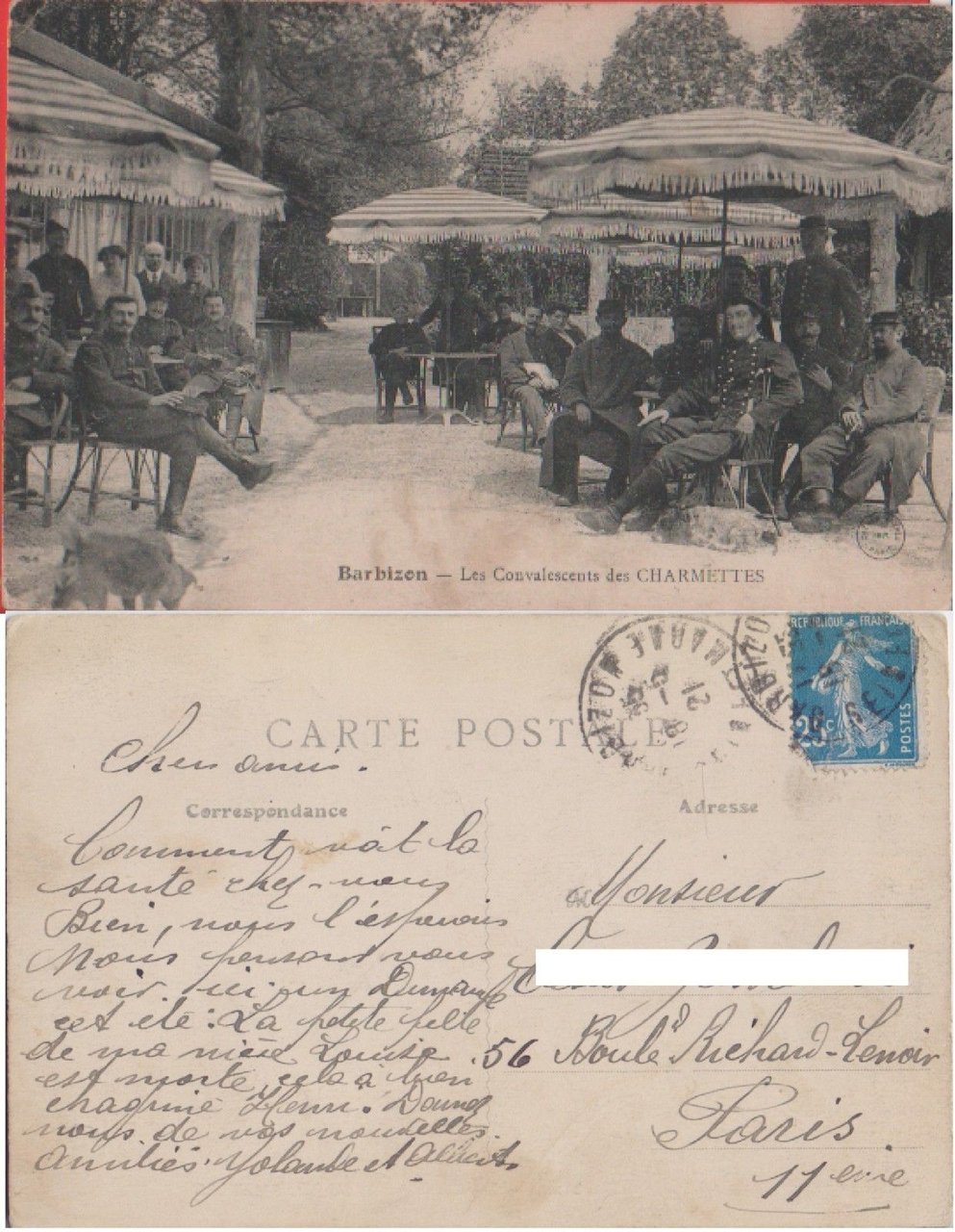 Barbizon. Les convalescens des Charmettes. Viaggiata 1921 | Immagine principale