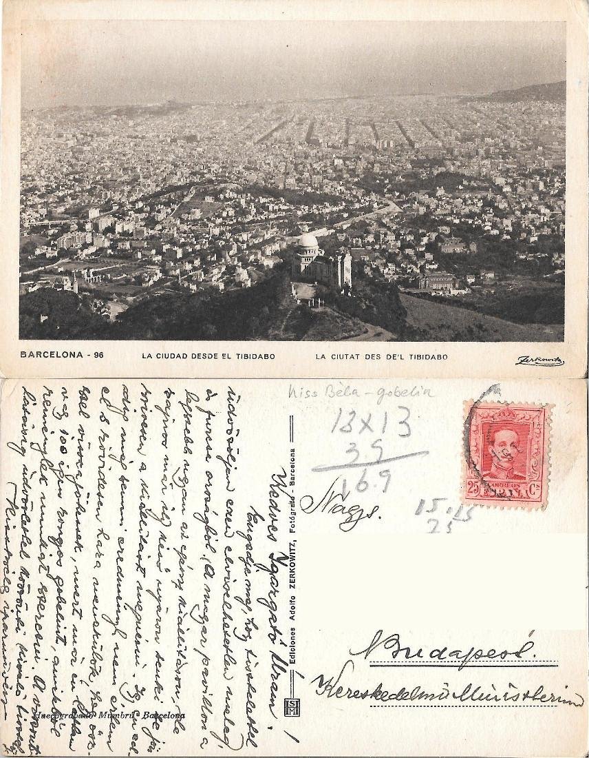 Barcelona. La Ciudad desde el Tibidabo. Viaggiata | Immagine principale