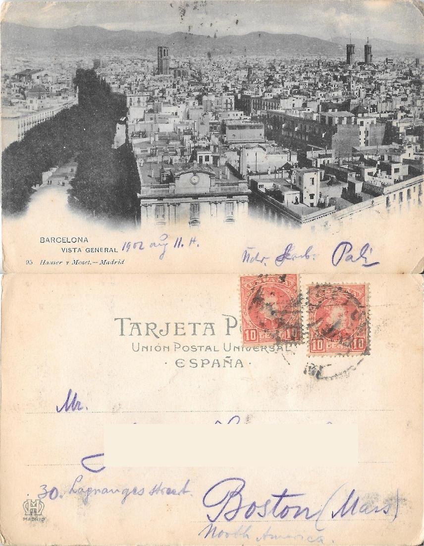 Barcelona. Vista general. Viaggiata 1902 | Immagine principale