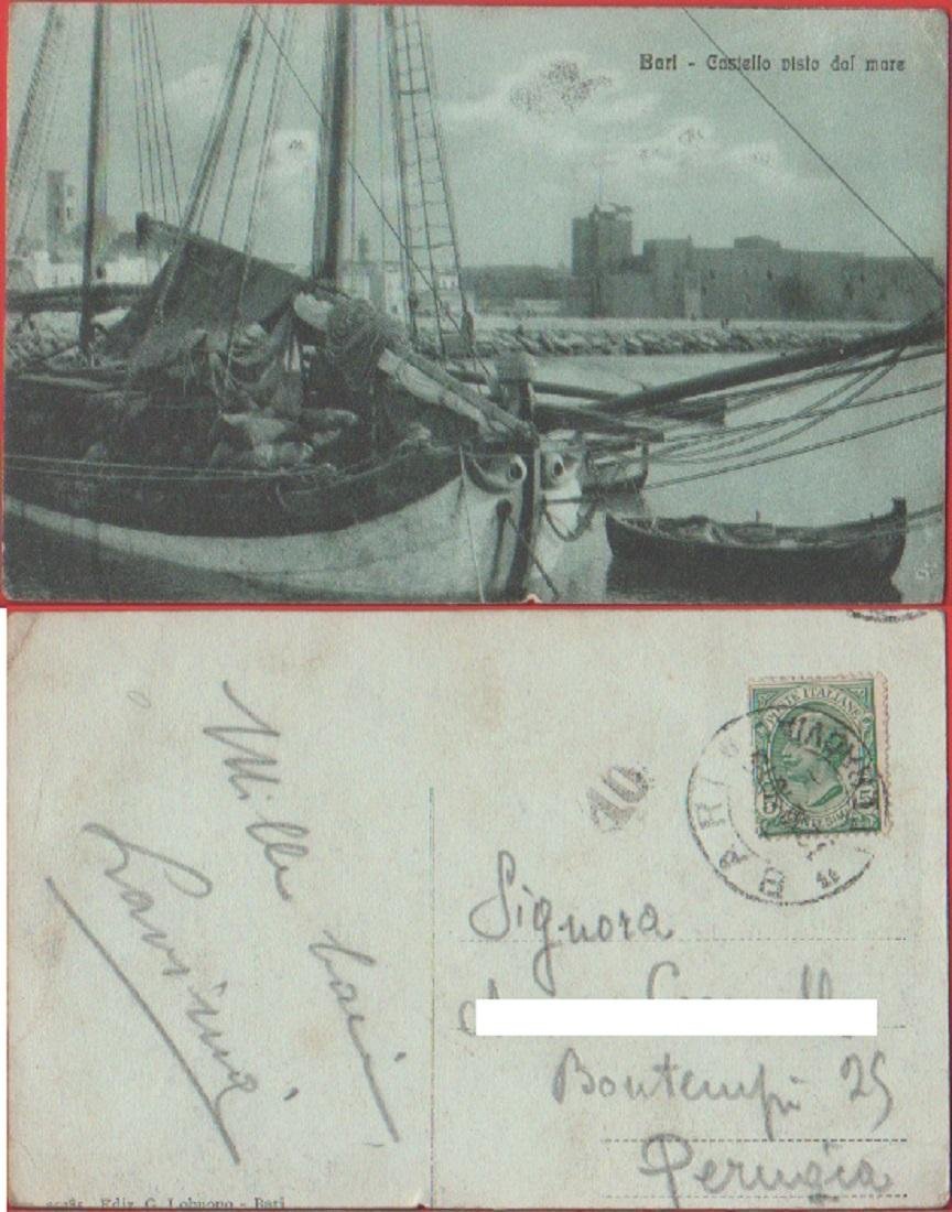 Bari. Castello visto dal mare. Viaggiata 1915 | Immagine principale