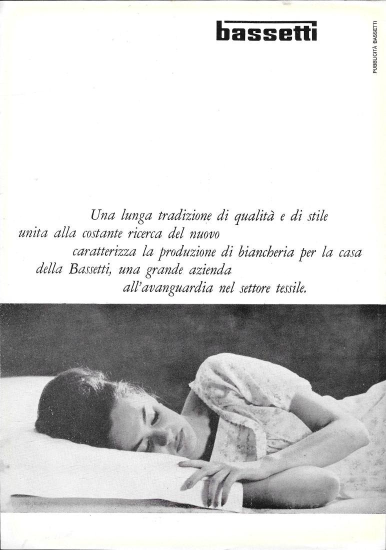 Bassetti, biancheria per la casa. Advertising 1962 | Immagine principale