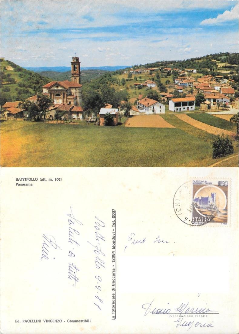 Battifollo (CN). Panorama . Viaggiata 1981 | Immagine principale