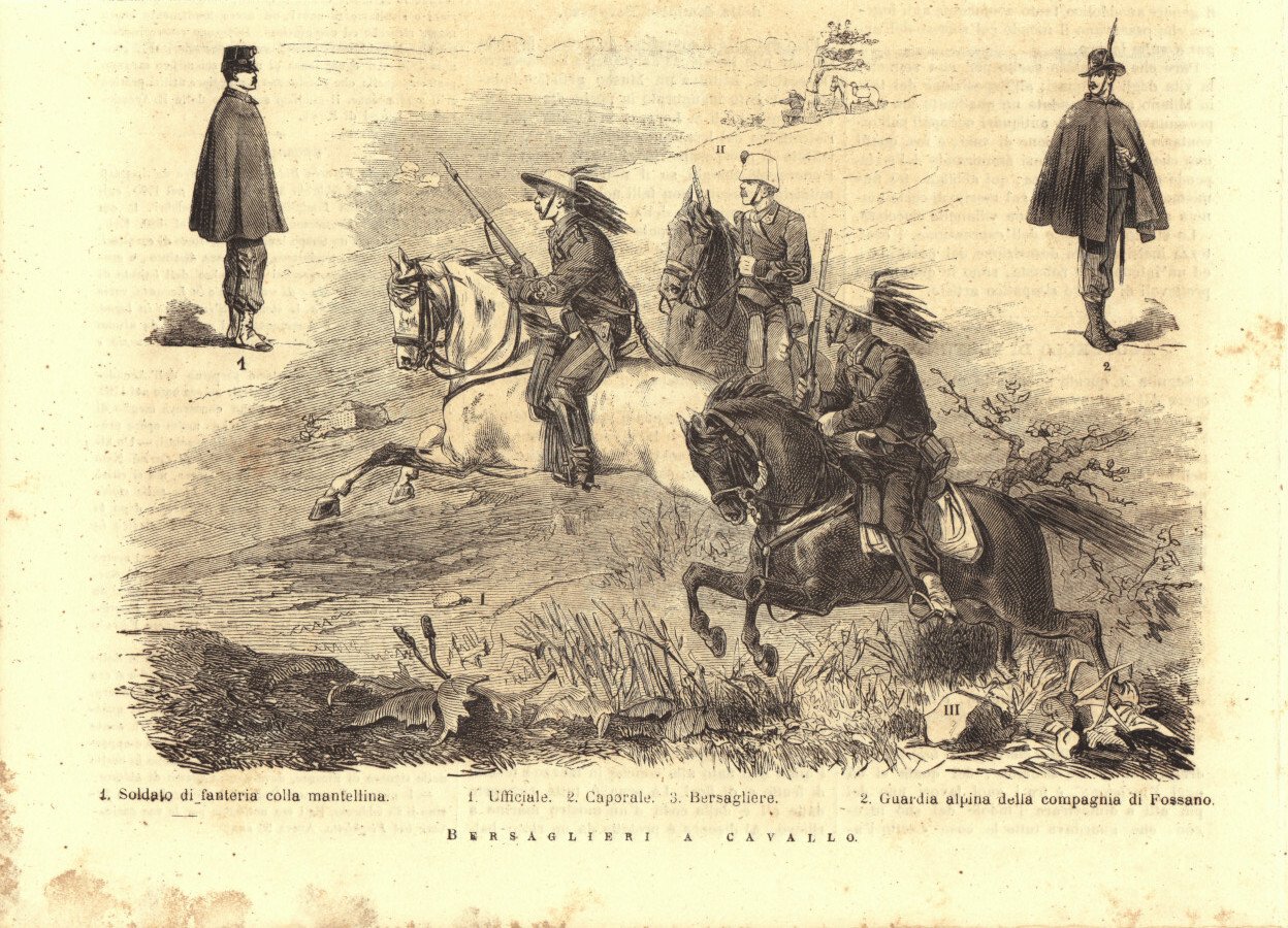 Bersaglieri a cavallo. Stampa 1876 | Immagine principale