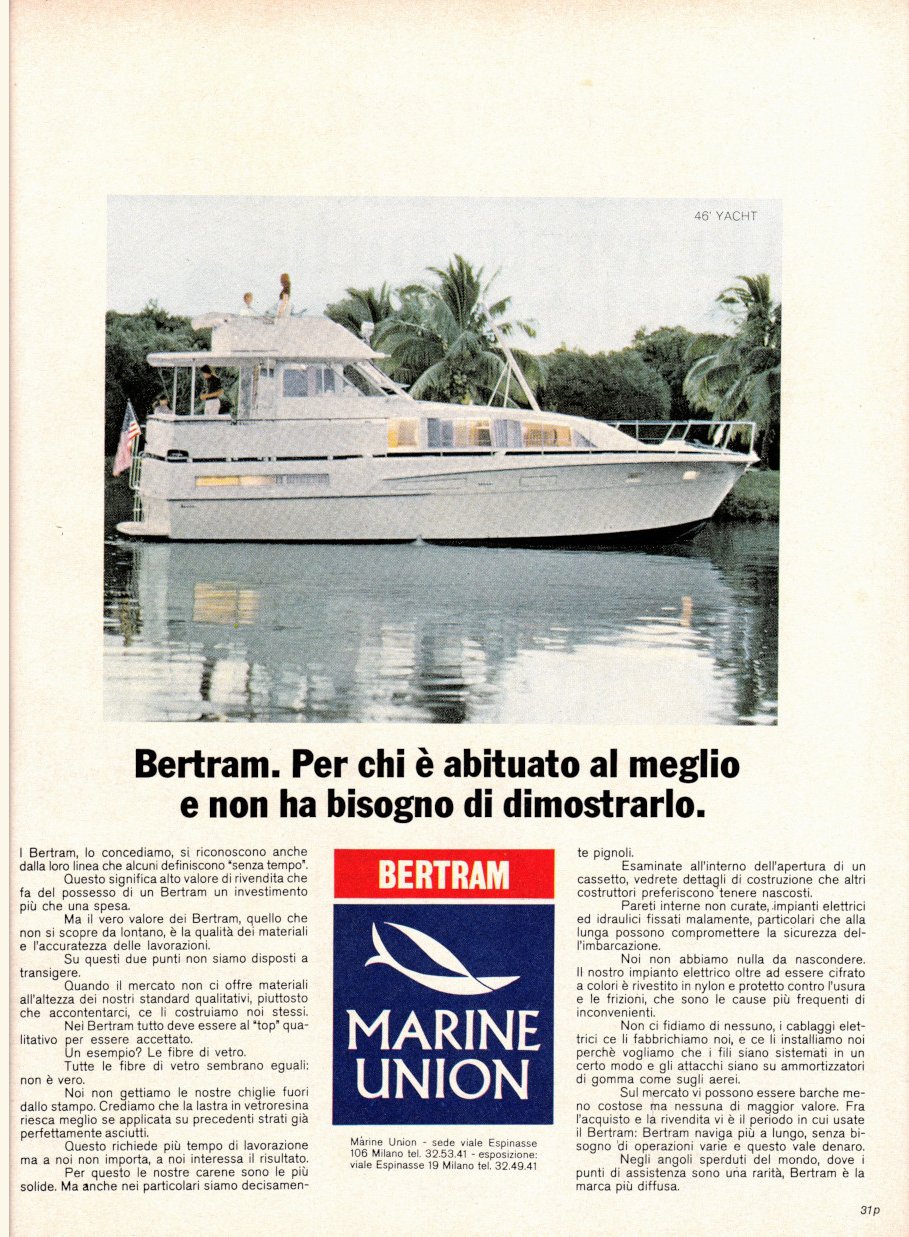 Bertram Marine Union. Advertising 1974 | Immagine principale
