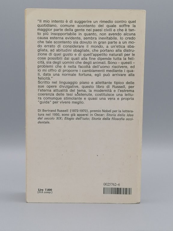 Bertrand Russell La Conquista Della Felicità Oscar Mondadori Saggi FIlosofia …