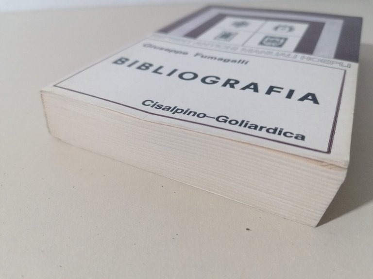 Bibliografia - Fumagalli, Libro Cisalpino Goliardica Anastatica Hoepli 1977