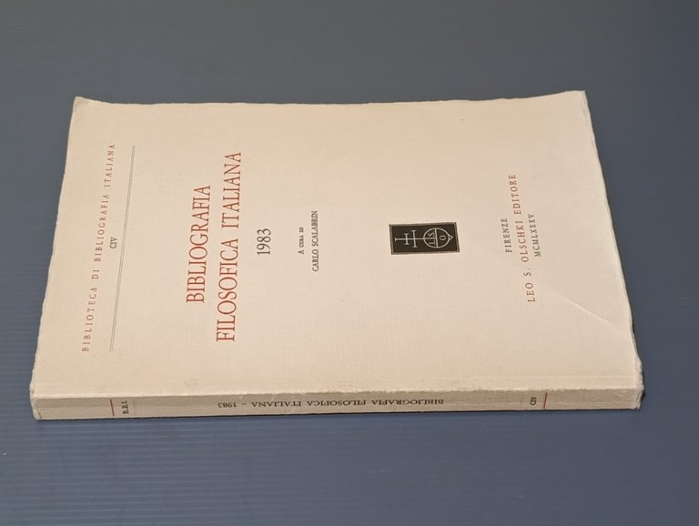 Bibliografia Filosofica Italiana 1983 - Libro Carlo Scalabrin Olschki Filosofia