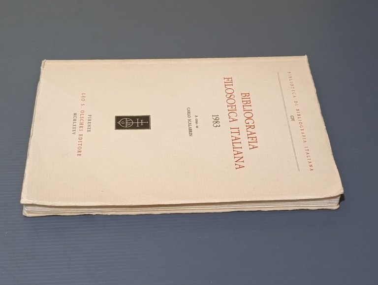 Bibliografia Filosofica Italiana 1983 - Libro Carlo Scalabrin Olschki Filosofia