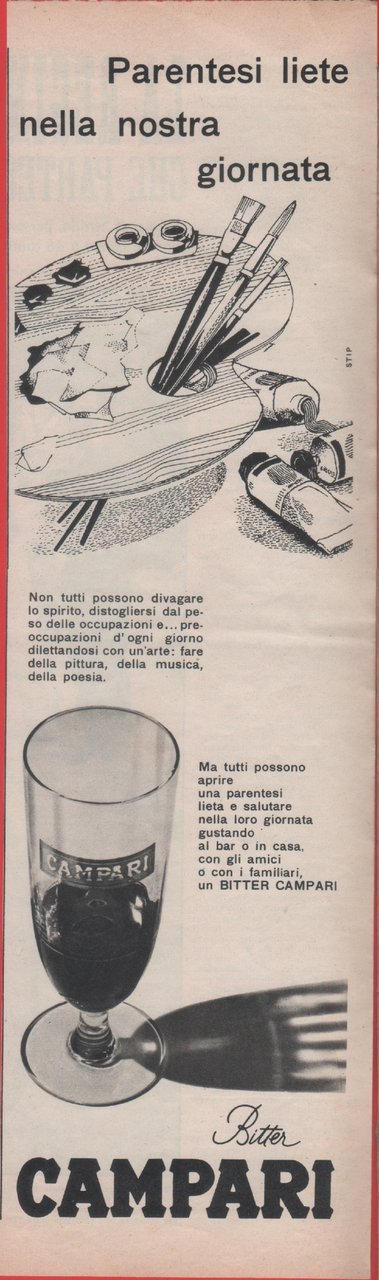 Bitter Campari. Advertising 1959 | Immagine principale