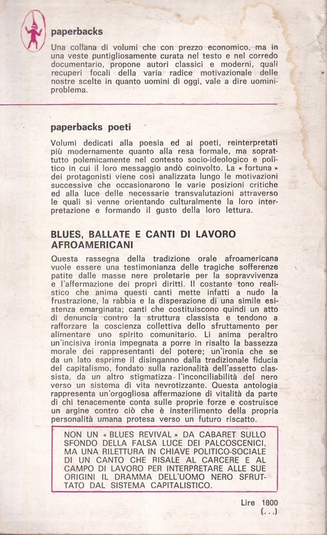 Blues, Ballate e Canti di Lavoro Afroamericani