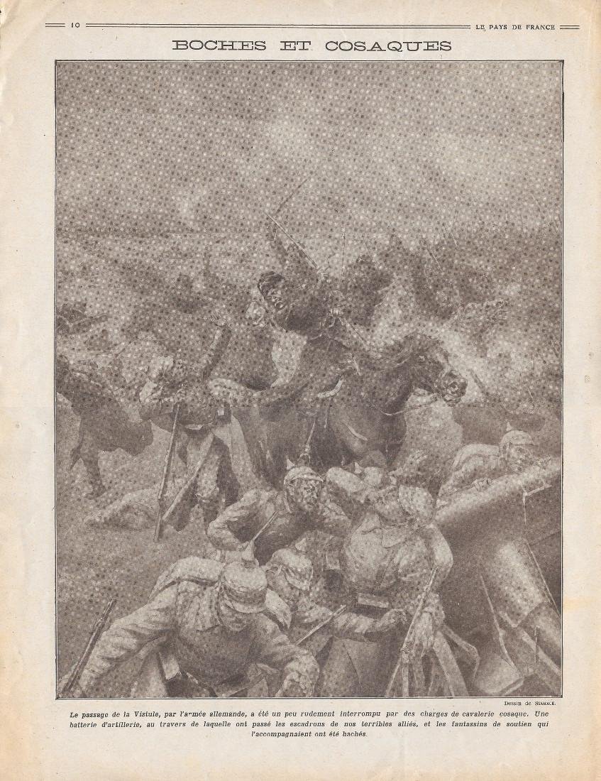 Boches et Cosaques / A Ramscappelle. Stampa 1914 | Immagine principale