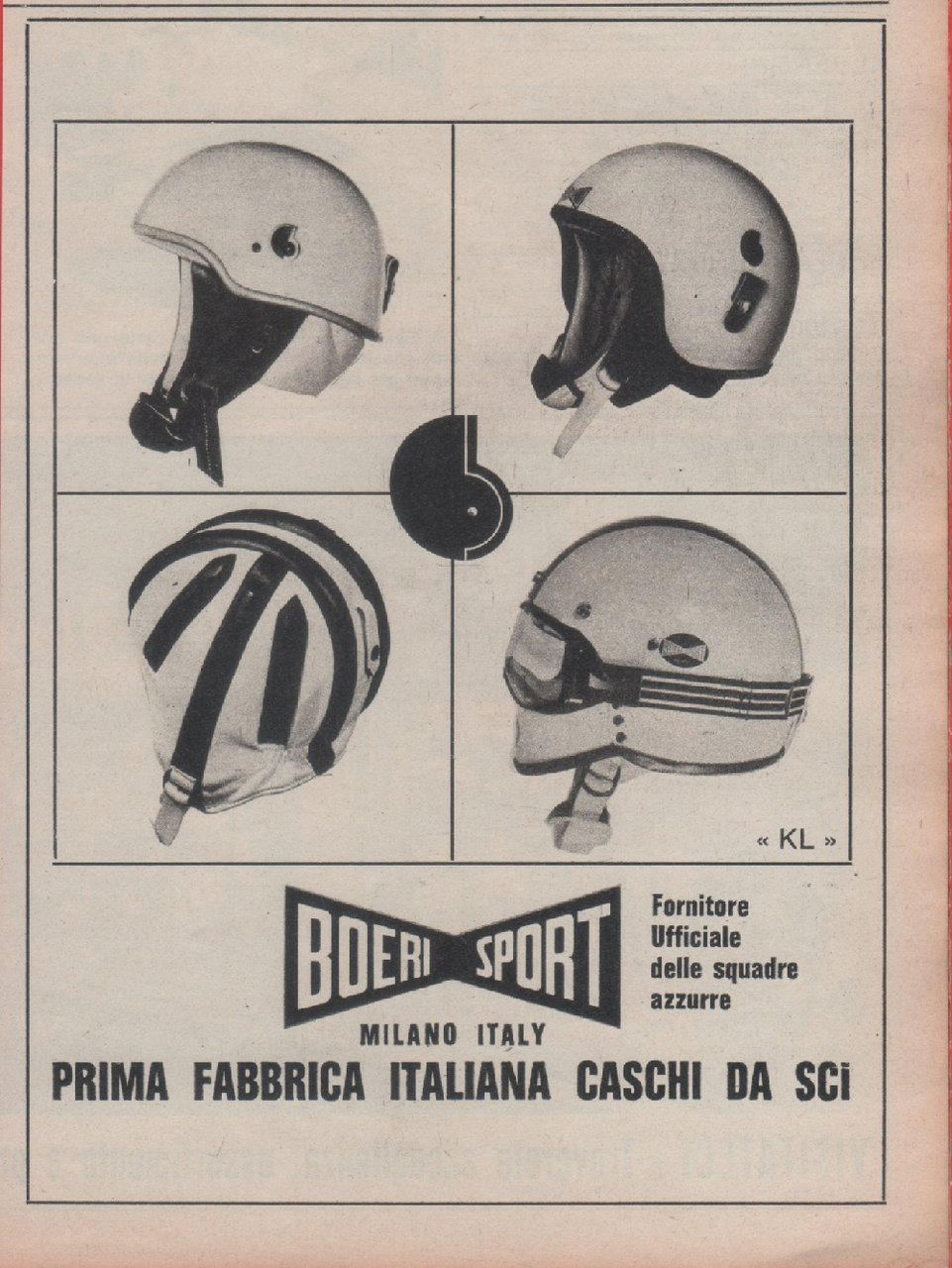 Boeri Sport. Prima fabbrica italian di caschi da sci. Advertising … | Immagine principale