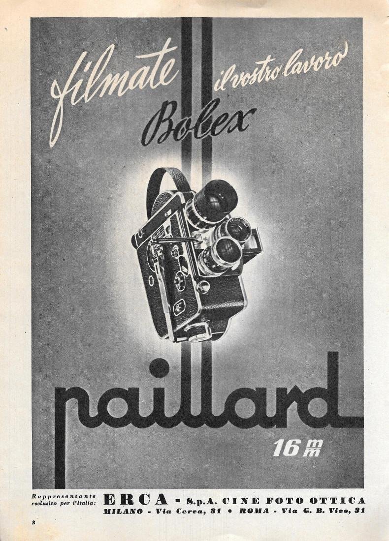 Bolex. Paillard 16 mm. Advertising 1956 | Immagine principale
