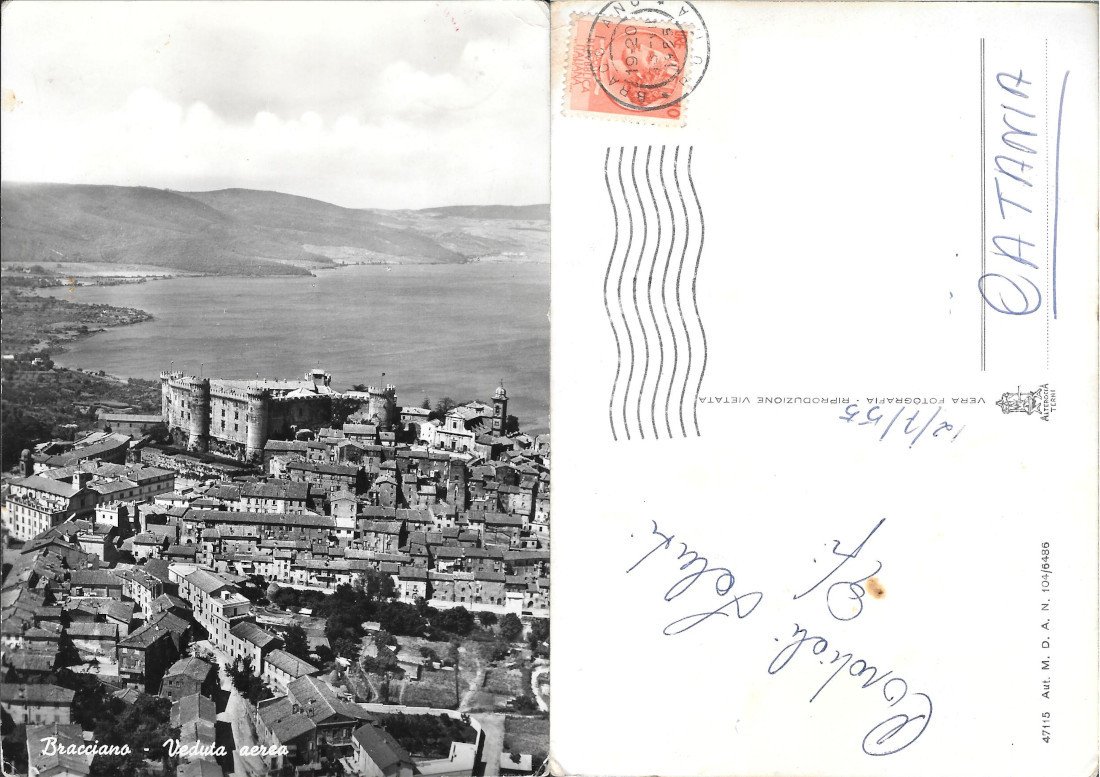 Bracciano, Veduta Aerea Viaggiata 1955 | Immagine principale