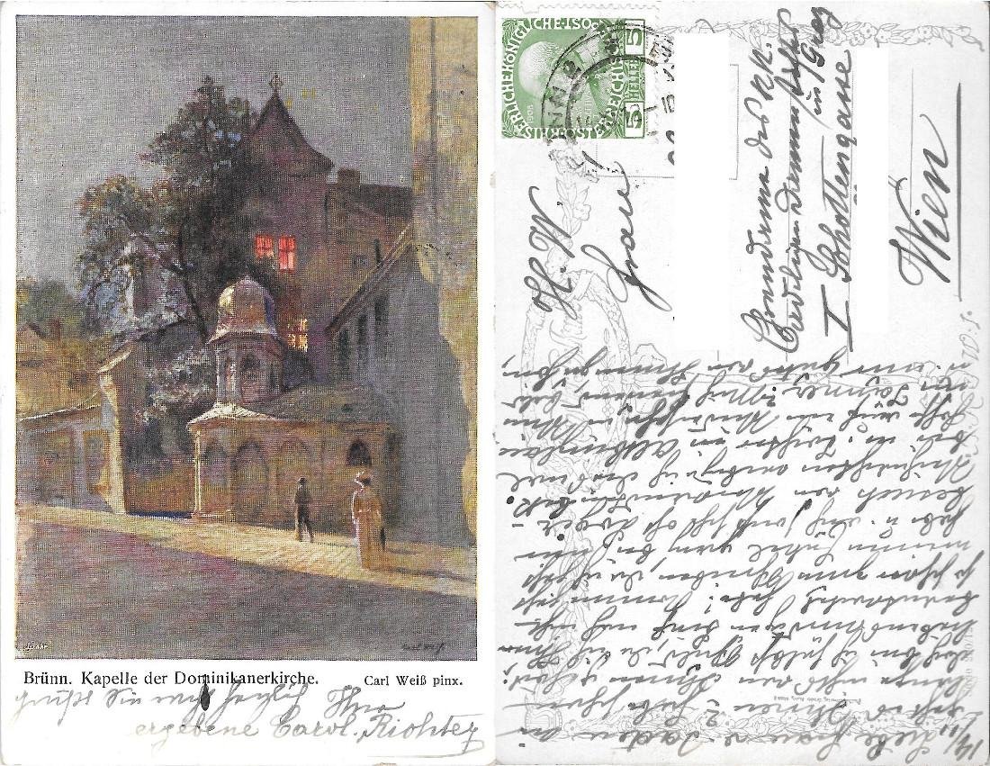 Brunn. Kapelle der Domonikanerkirche (Carl Weiss). Viaggiata 1912 | Immagine principale