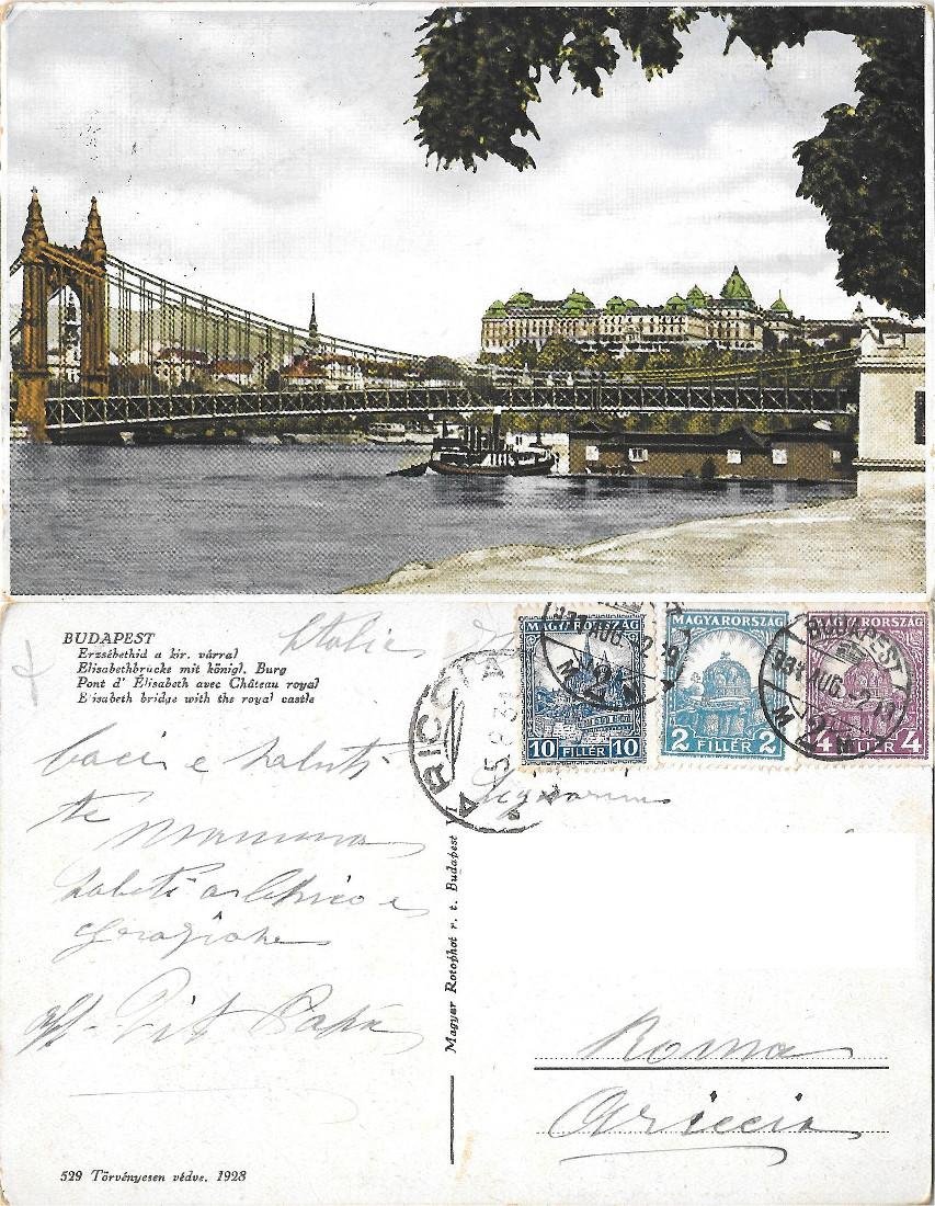 Budapest. Erzebetid a kir, varral. Viaggiata 1931 | Immagine principale