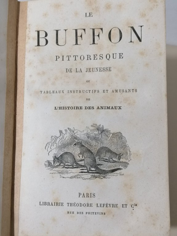 Buffon Pittoresque de la jeunesse Livre Libro in francese Lefevre …