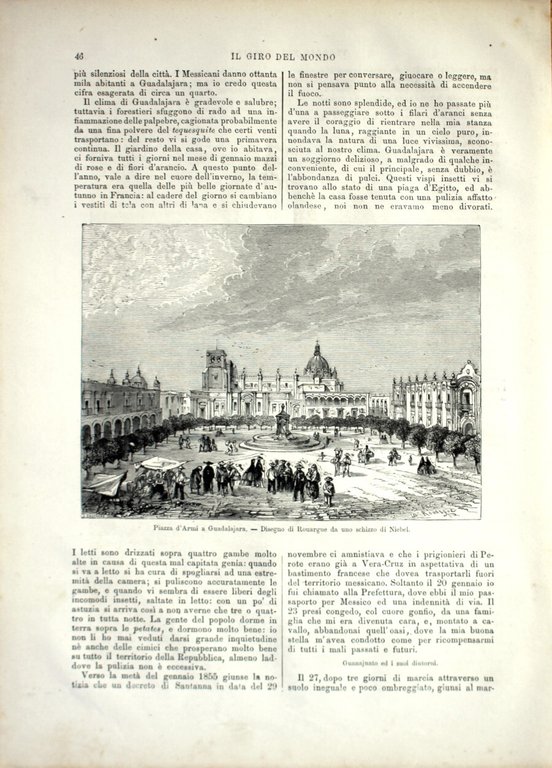 California: veduta di Guanajuato/Piazza d'armi a Guadalajara. Stampa 1864 | Immagine Gallery 2