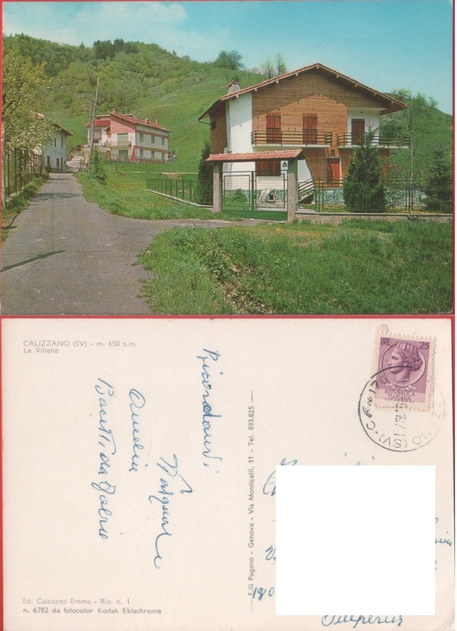 Calizzano (SV). Le Villette. Viaggiata | Immagine principale