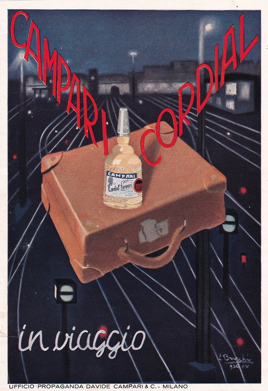 Campari Cordial in viaggio/Olio Sasso - Advertising 1936 | Immagine Gallery 2