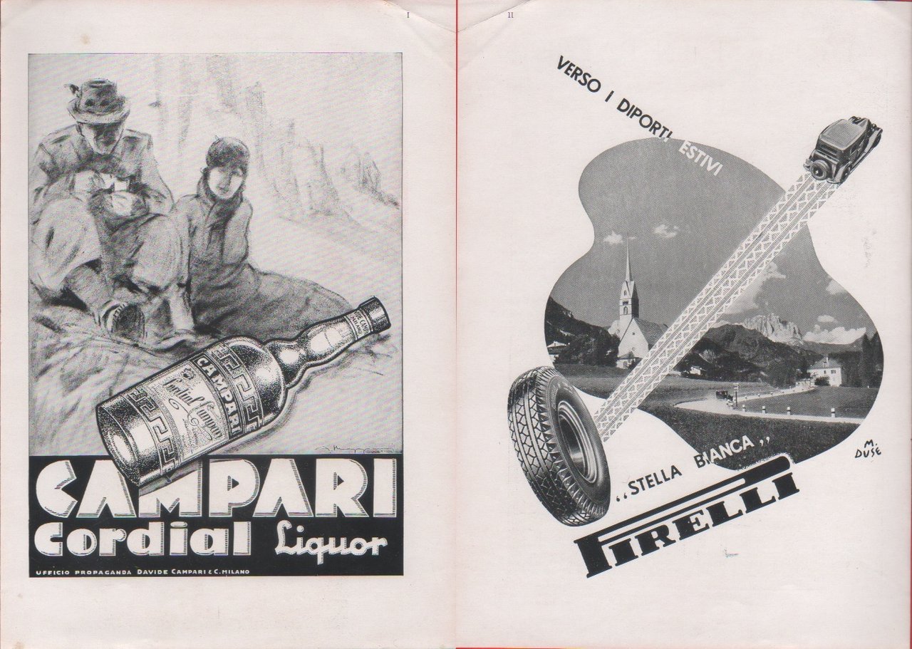 Campari Cordial Liquor/ Pirelli. Advertising 1937 | Immagine principale