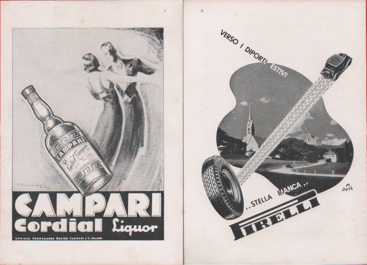 Campari Cordial Liquor/ Pirelli. Advertising 1937 | Immagine principale