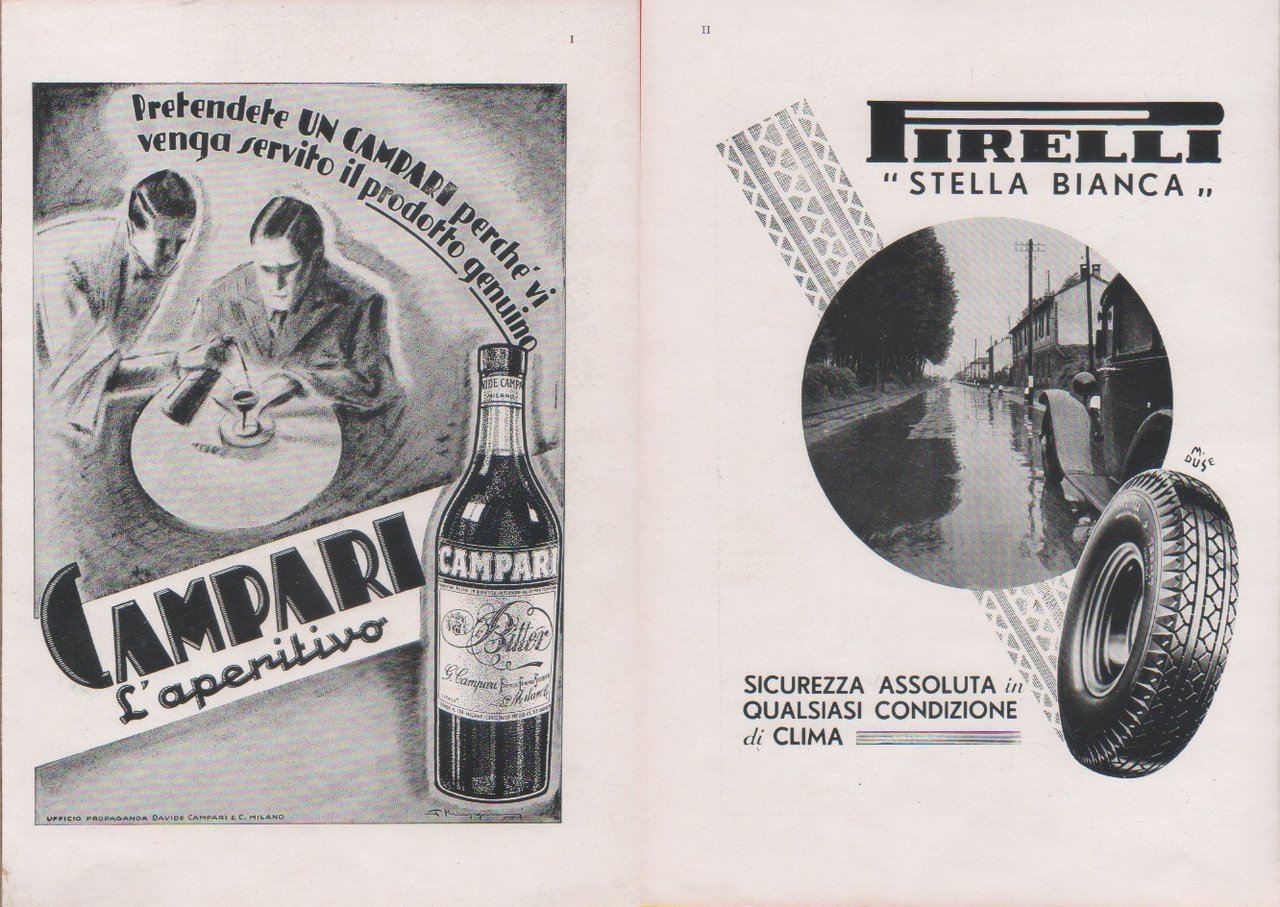 Campari l'aperitivo / Pirelli. Advertising 1937 | Immagine principale