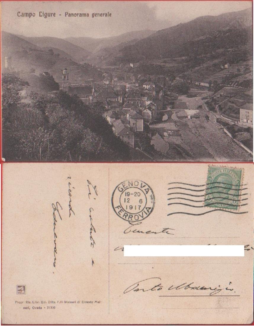 Campo Ligure (GE). Panorama generale. Viaggiata 1917 | Immagine principale
