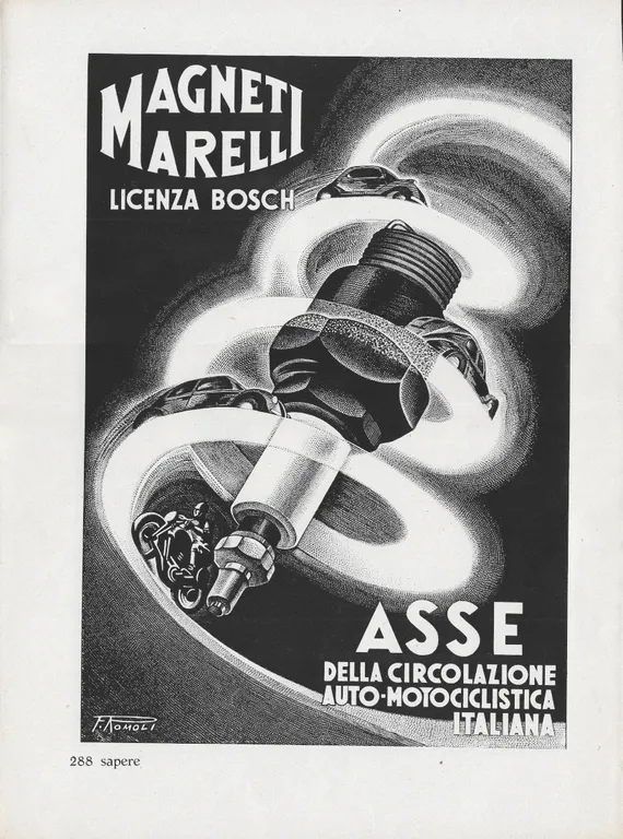 Candele Magneti Marelli, Licenza Bosch - Advertising 1938