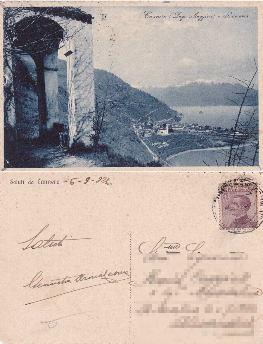 Cannero (Lago Maggiore) Panorama. Viaggiata 1926 | Immagine principale