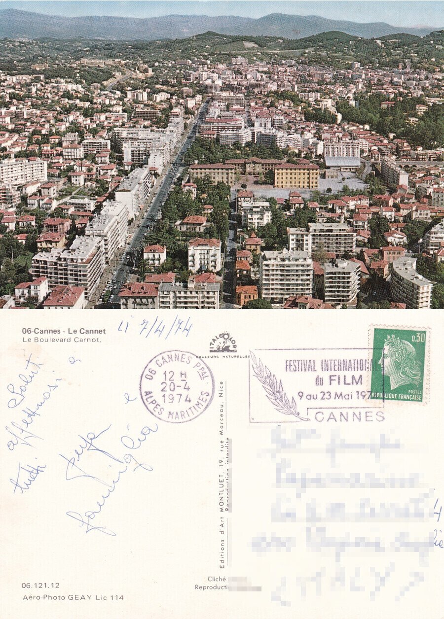 Cannes. Le Cannet. Le Boulevard Carnot. Viaggiata 1974 | Immagine principale