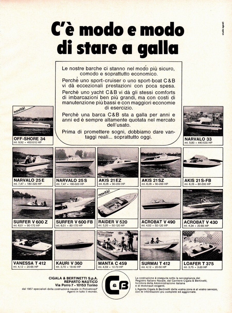 Cantiere Cigala&amp; Bertinetti/ Novel tecnologia nell'elettronica. Advertising 1975 | Immagine principale